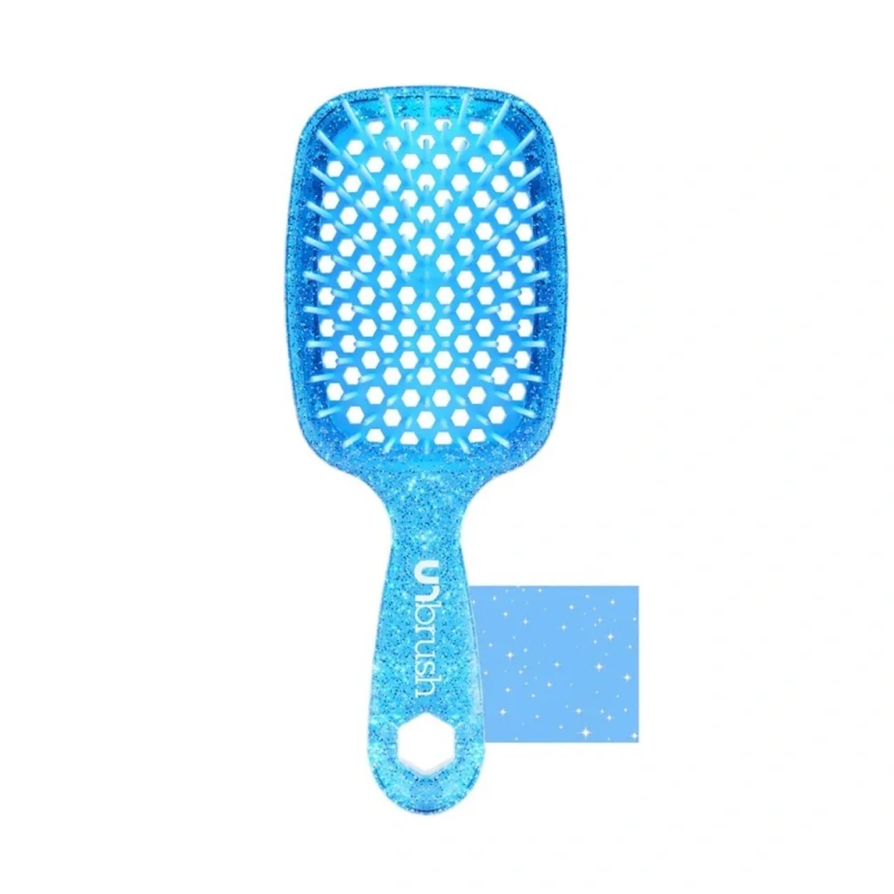 2 FHI Unbrush Mini glitter collection brushes in purple & sapphire